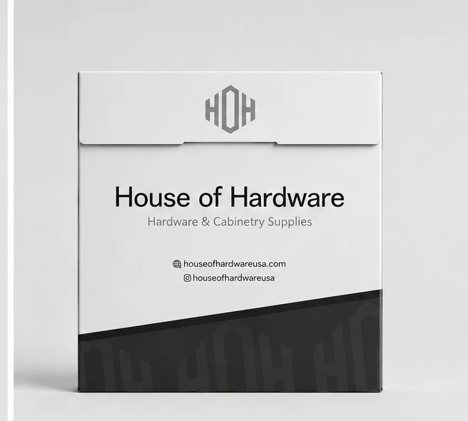 Back of the Diamond Blade Wood box with House of Hardware branding